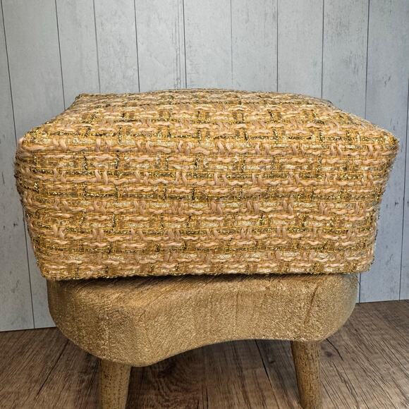 Tweed Pouch with Removable Wristlet Strap Tan Neutral Bag NEW FAST SHIP - Picture 6 of 7